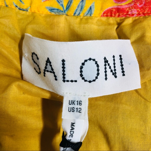 Saloni Jemma Cotton Silk Maxi Dress 12 NWT - Picture 6 of 15